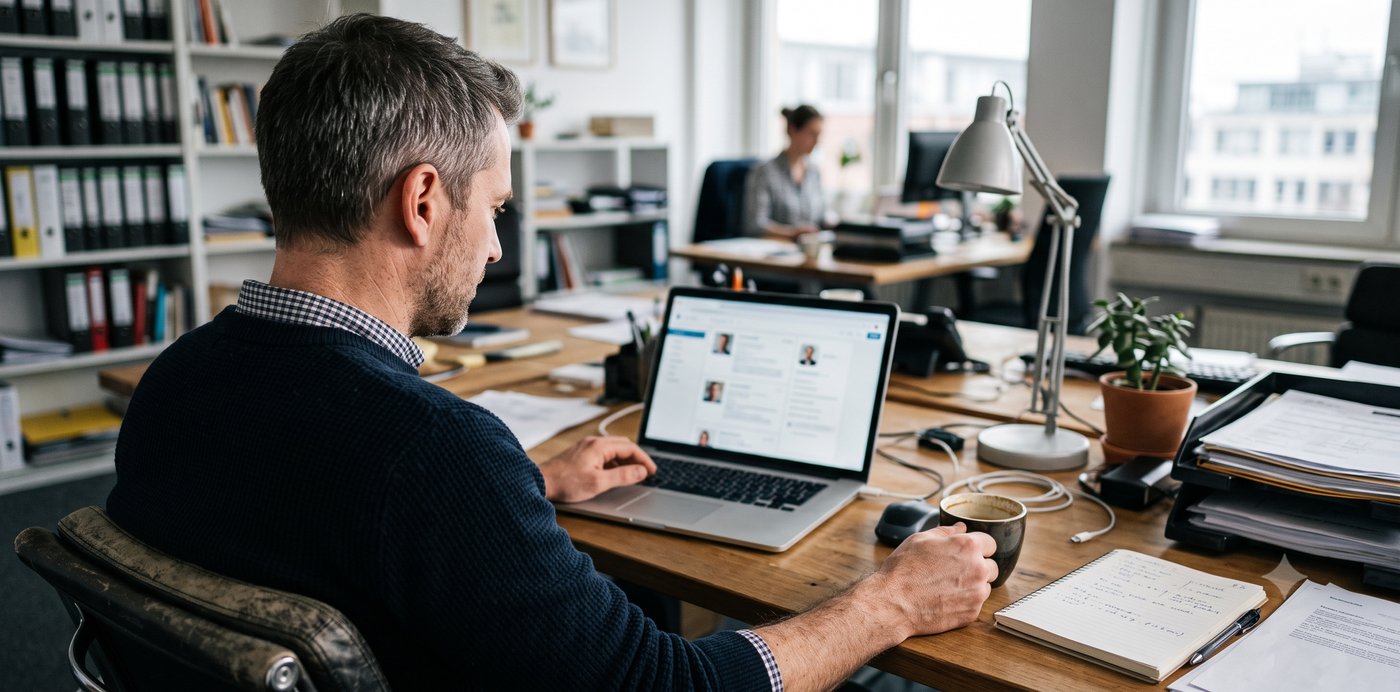 Bewerber vorqualifizieren am Laptop